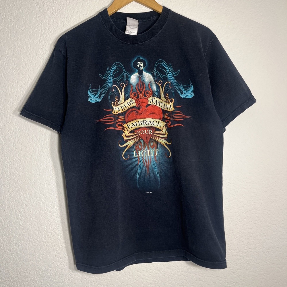 CARLOS SANTANA CONCERT Shirt T-SHIRT BLACK 2005 Embrace Your Light Size Large